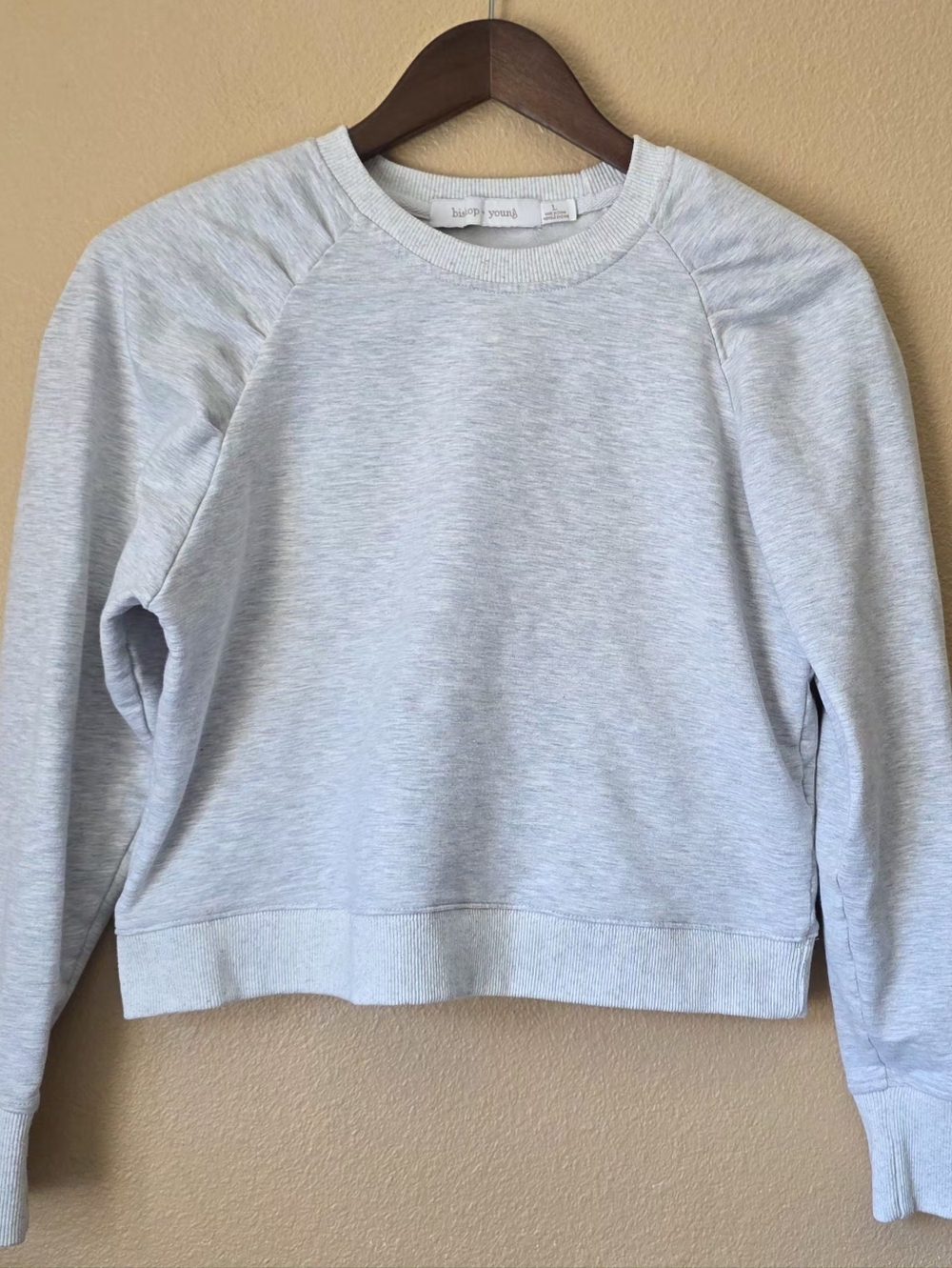 Anthropologie Bishop + Young Grey Pullover Sweater Women's Large Cropped